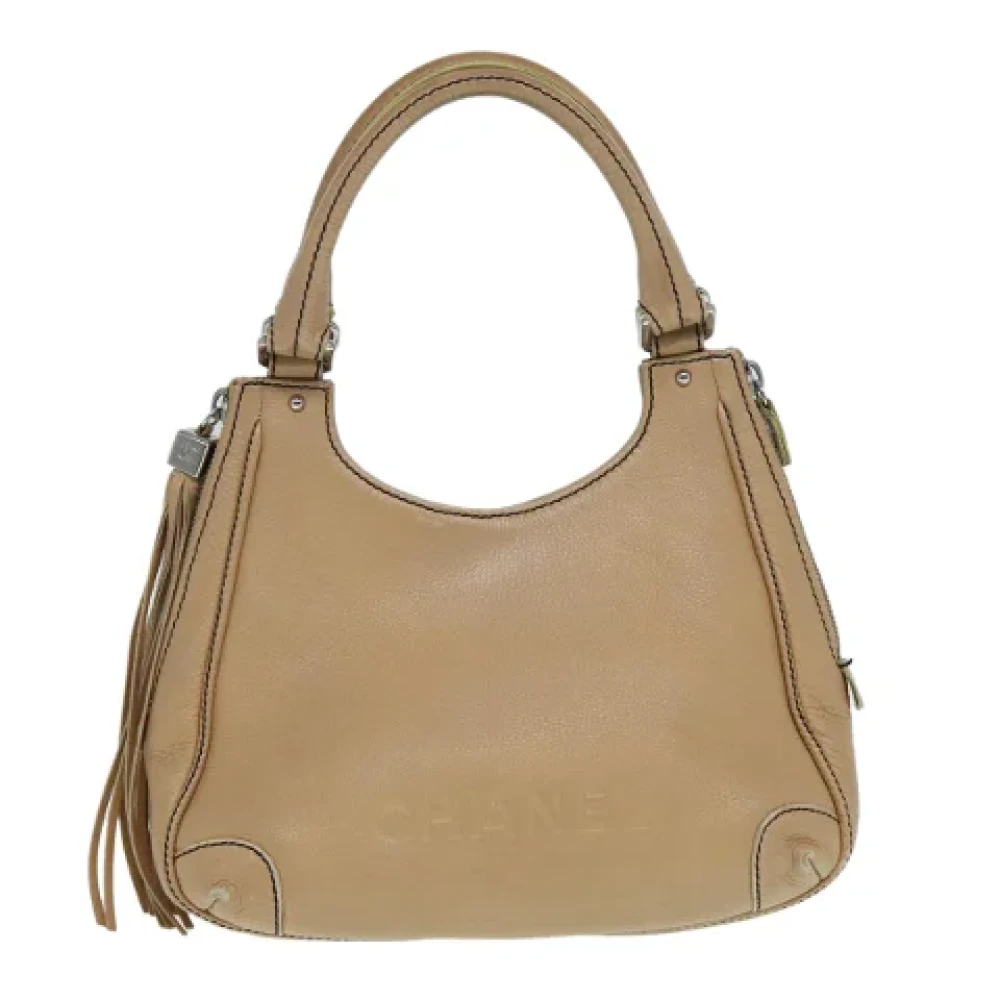 Chanel Vintage Pre-owned Leather chanel-bags Beige Dames