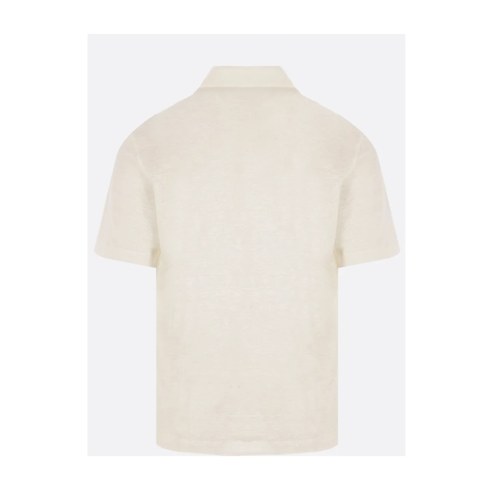 Lardini Witte Linnen Polo Shirt White Heren