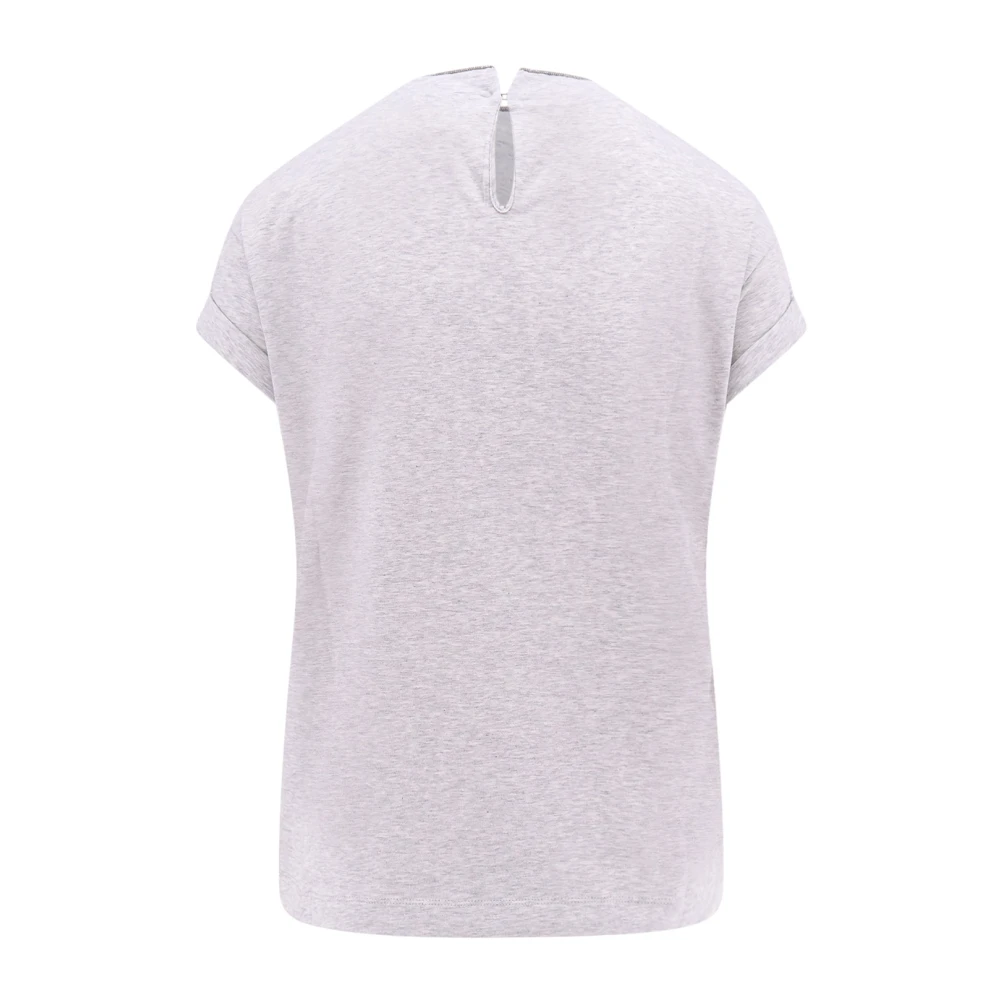 BRUNELLO CUCINELLI Iconische Juweel Katoenen T-Shirt Gray Dames