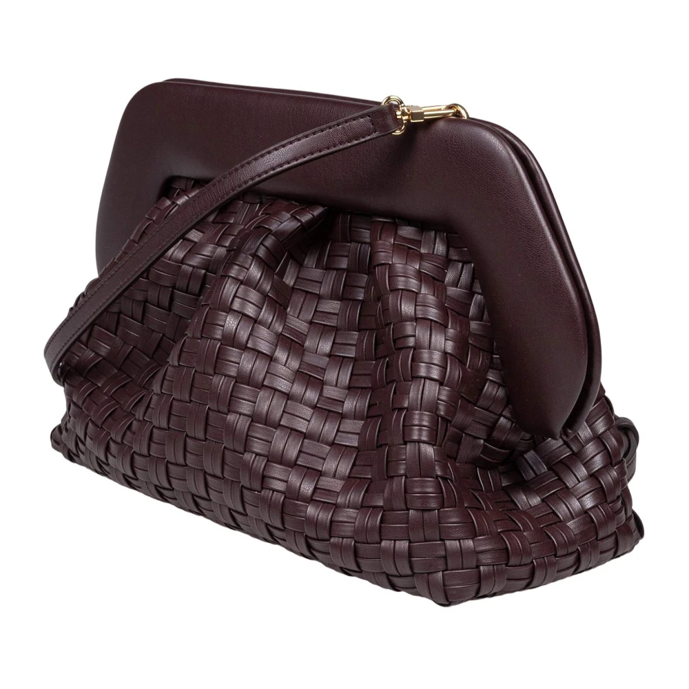 THEMOIRè Gevlochten Vegan Clutch Tas Bruin Brown Dames