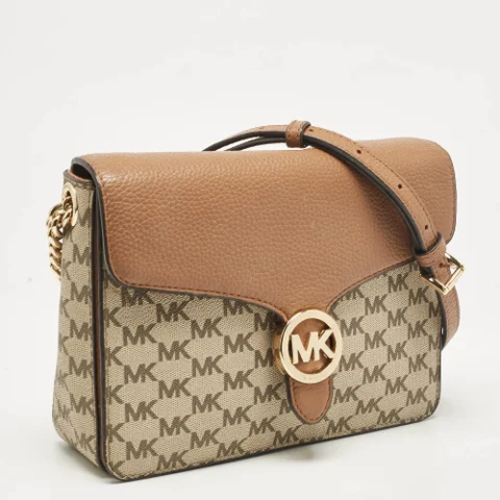 Michael Kors Pre-owned Leather crossbody-bags Beige Dames