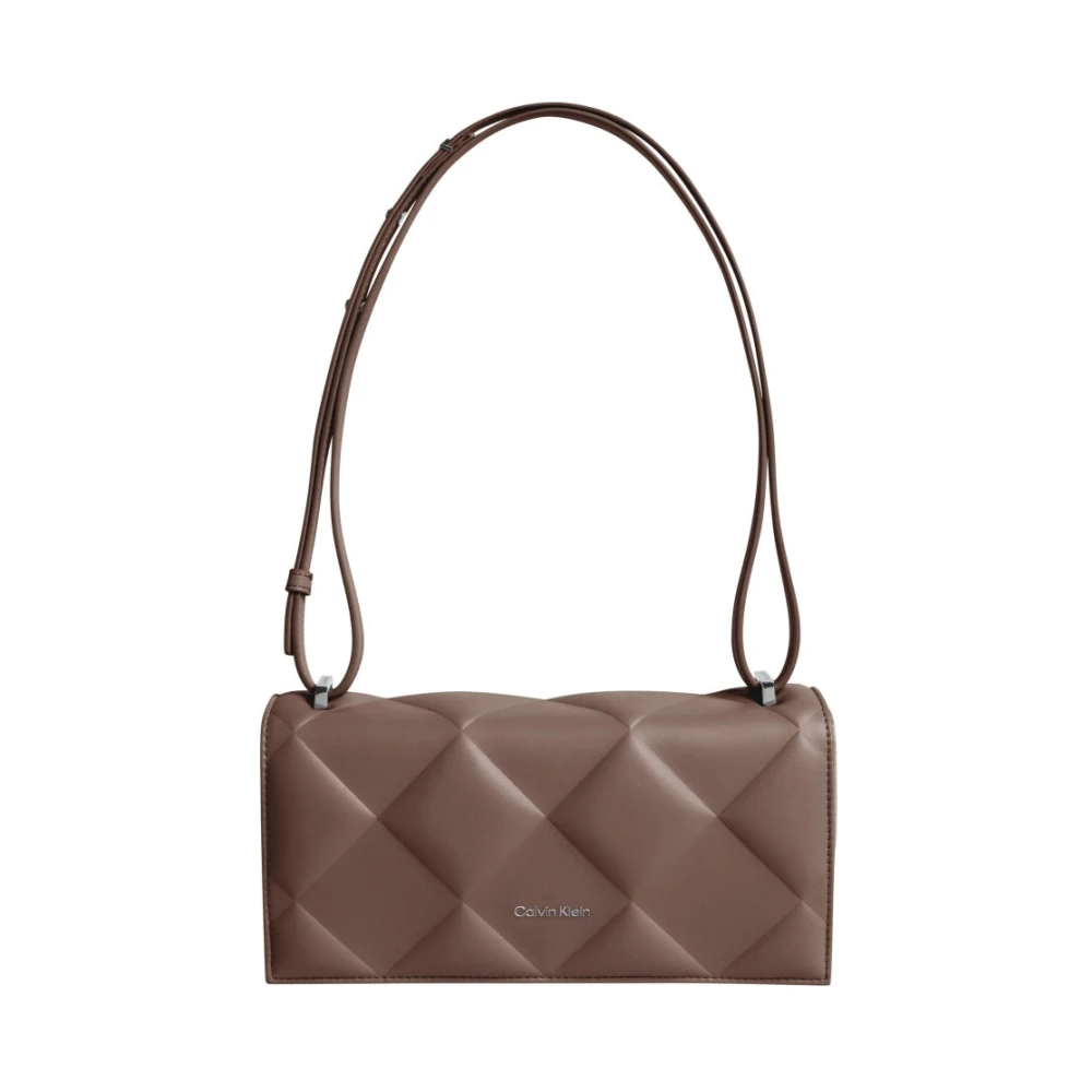 Calvin Klein Diamant Quilt Schoudertas Bruin Brown Dames