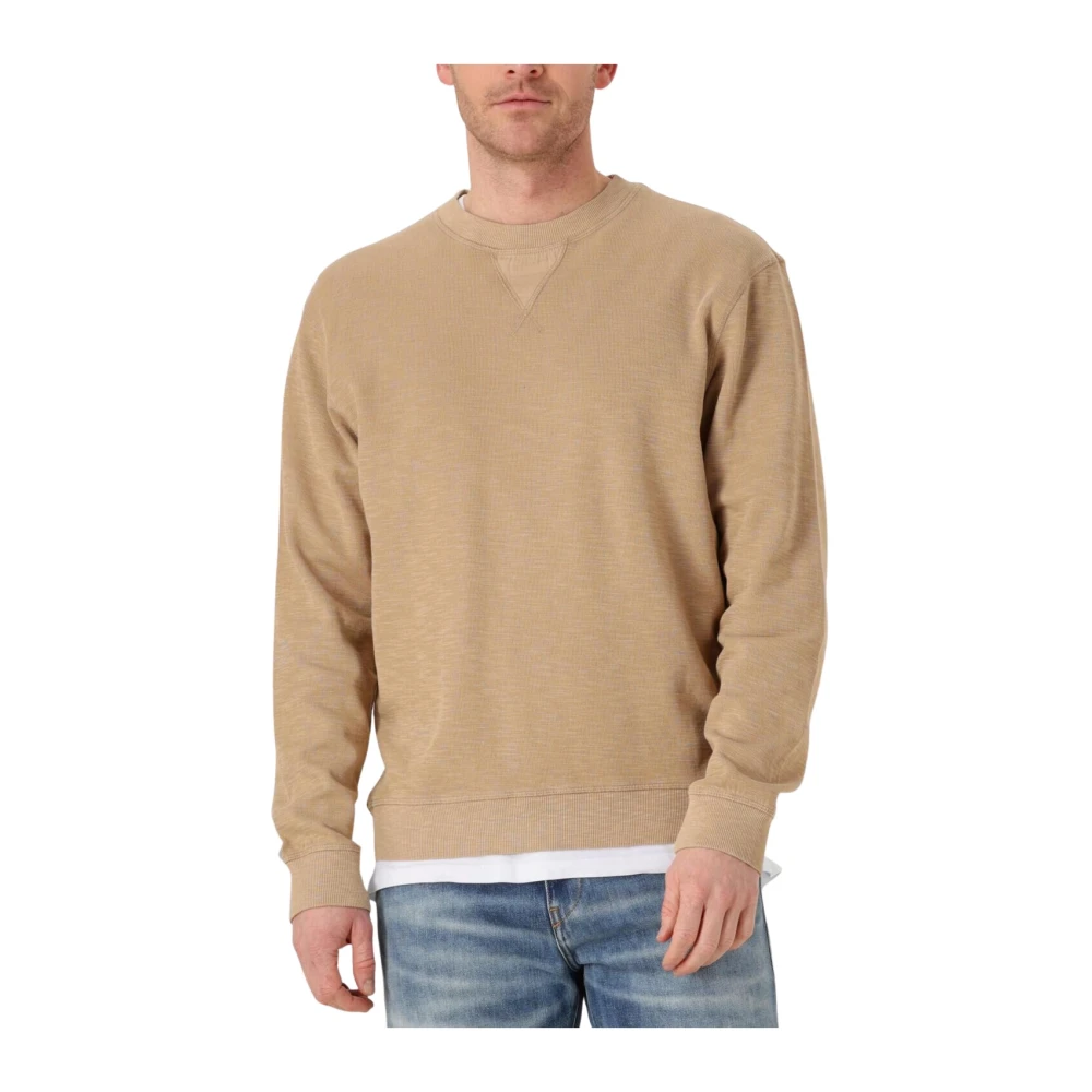 SCOTCH & SODA Heren Truien & Vesten Garment Dye Structured Sweatshirt Zand