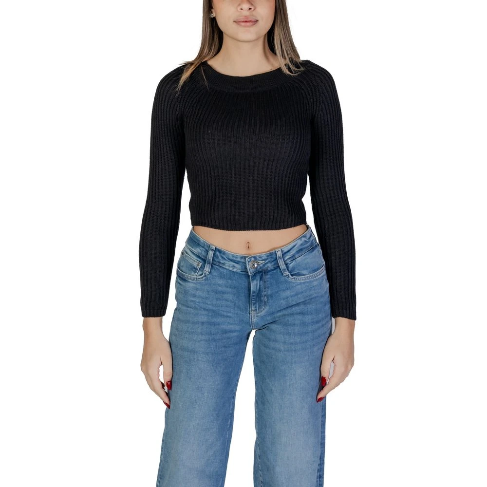Jacqueline de Yong Zwarte Acryl Dames Sweatshirt Lente Zomer Black Dames