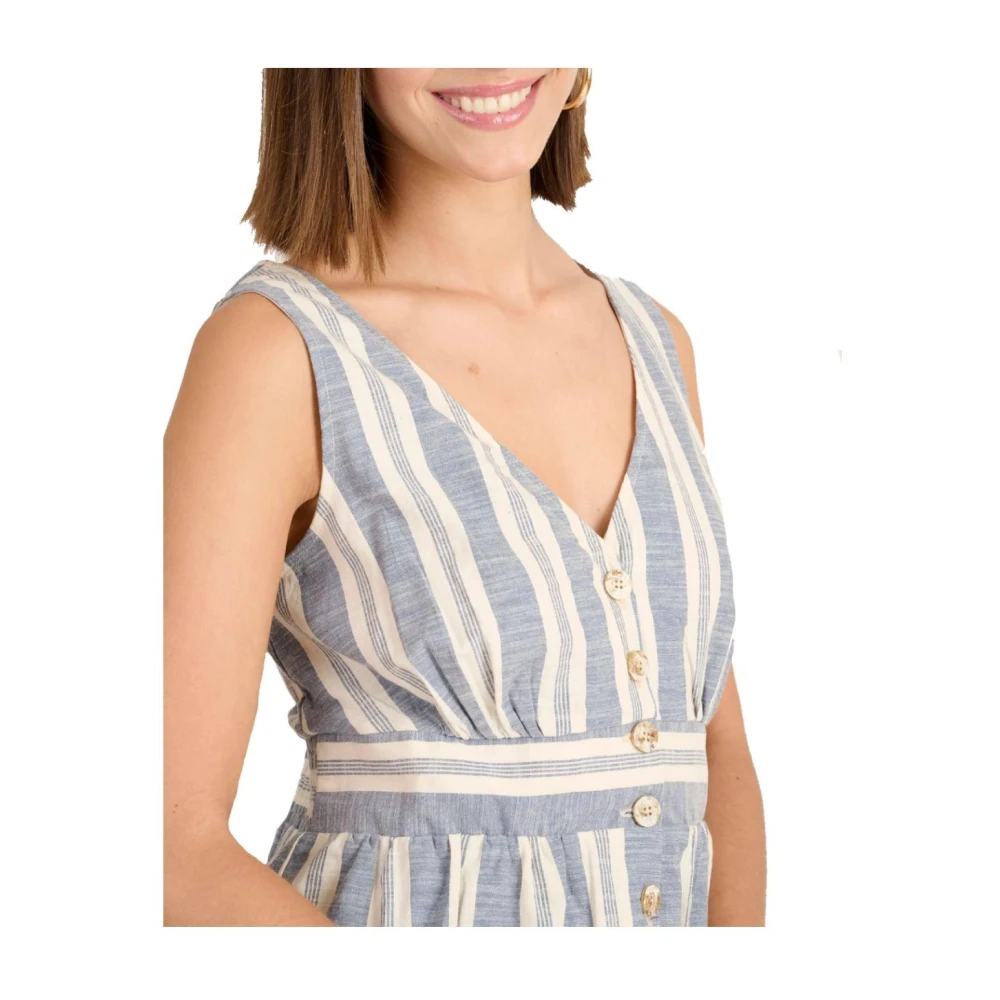 Naf Bohemian Chic Geborduurde Shirt Blue Dames