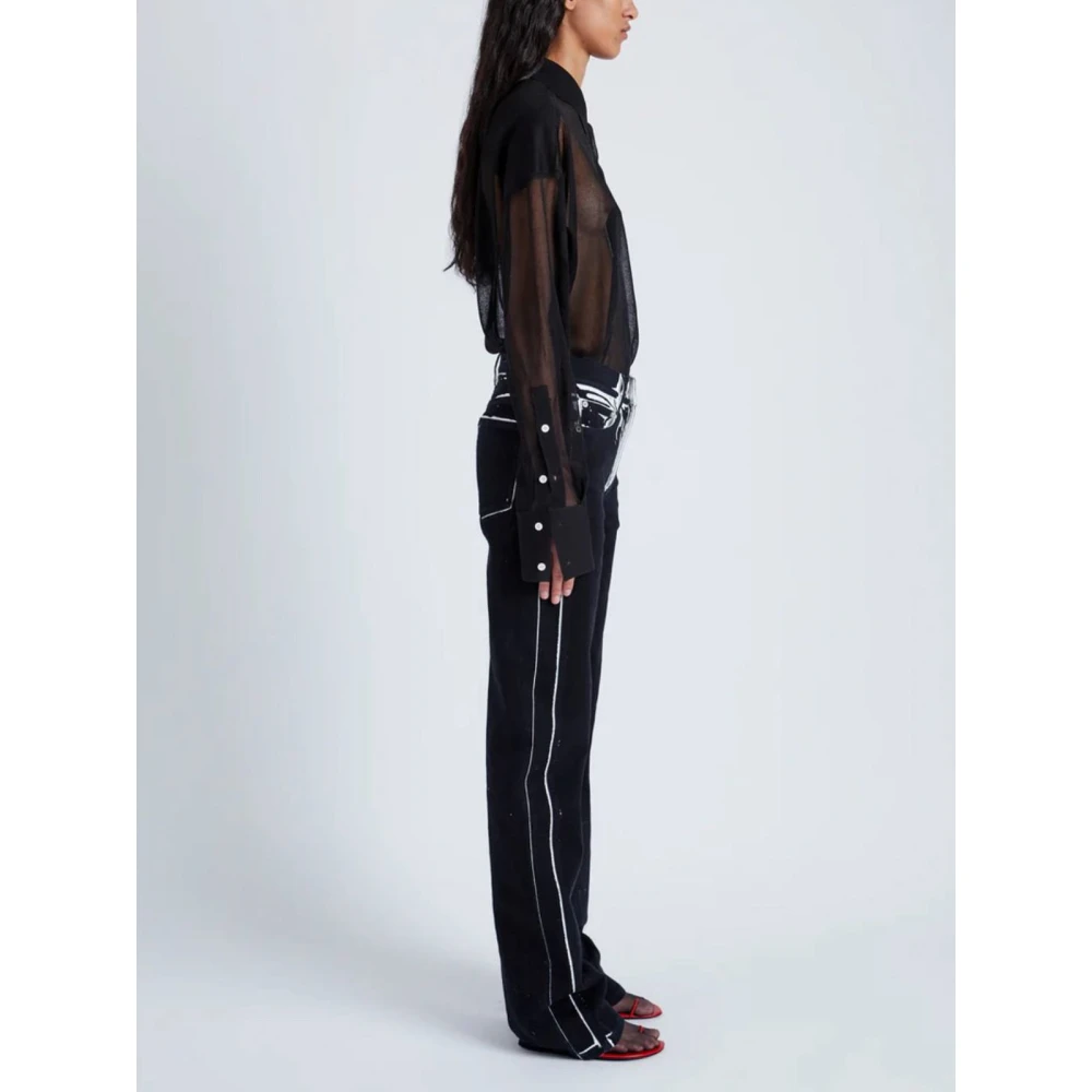 Proenza Schouler Unieke Zwart en Wit Jeans Black Dames