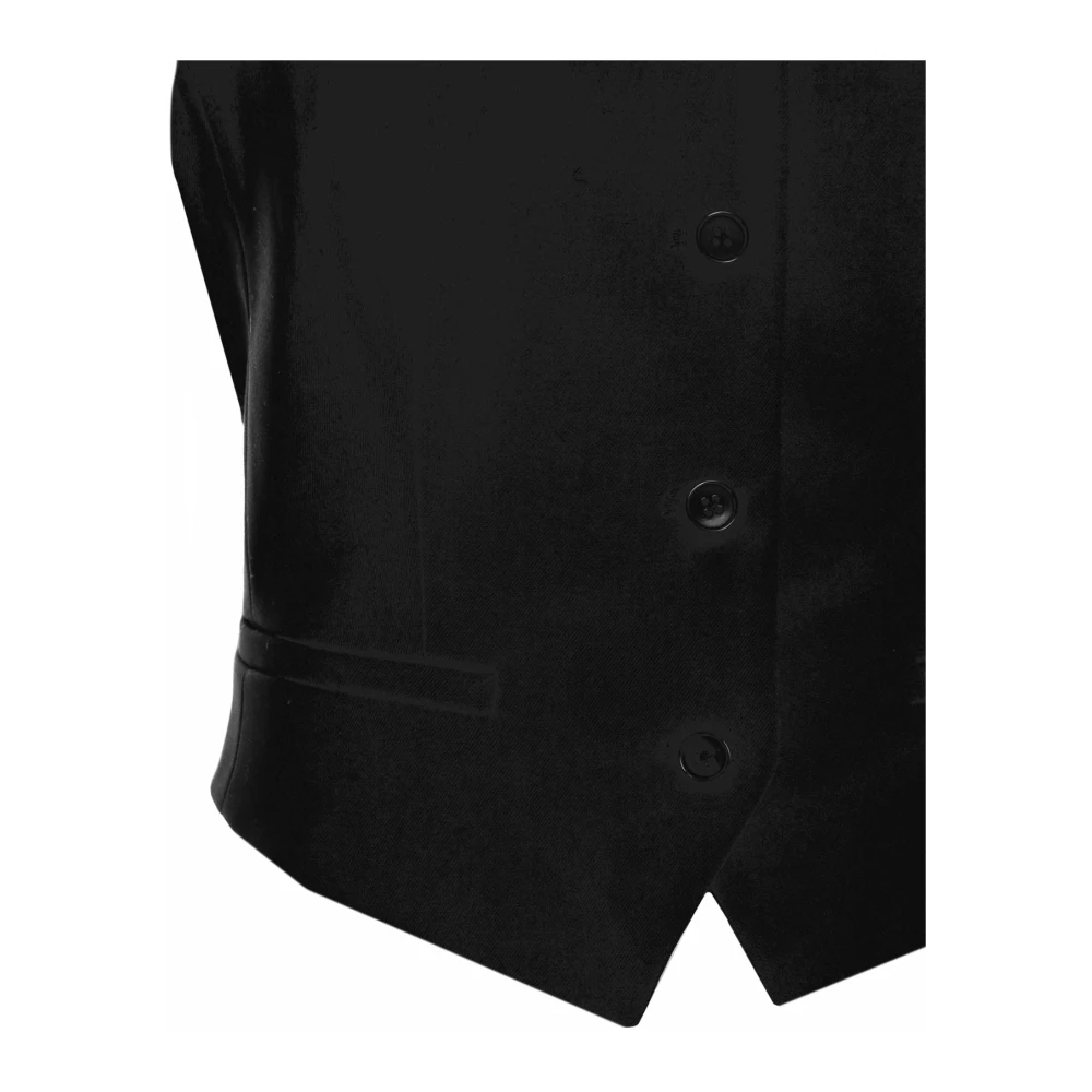 drykorn Flanellen vest met diepe V-hals Black Heren
