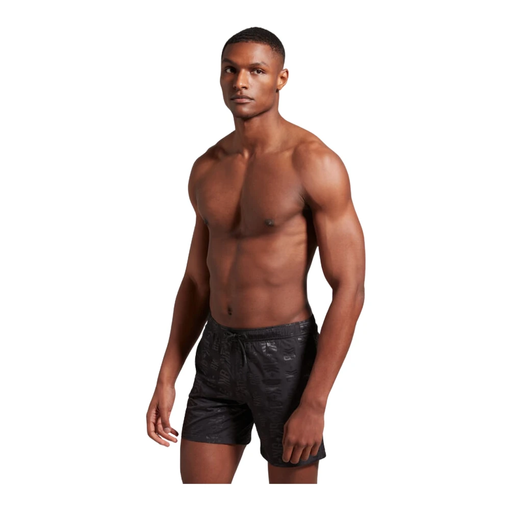 Bikkembergs Logo motief zwemshorts Zwart Black Heren