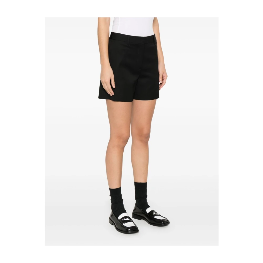 Off White Zwarte Katoenen Bermuda Shorts Black Dames
