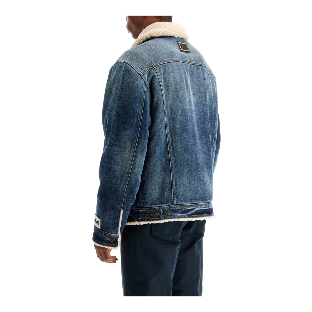 Dolce & Gabbana Denim Teddy Jack Shearling Voering Blue Heren