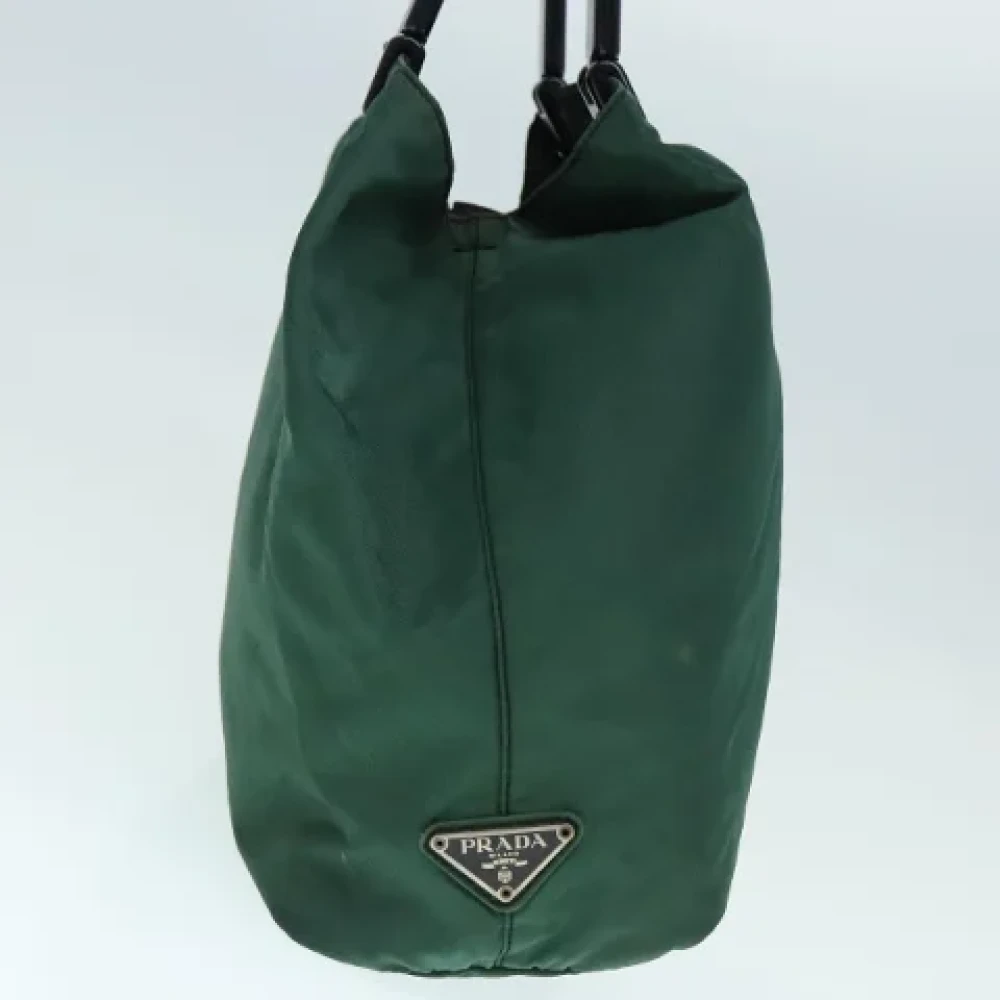 Prada Vintage Pre-owned Nylon handbags Green Dames