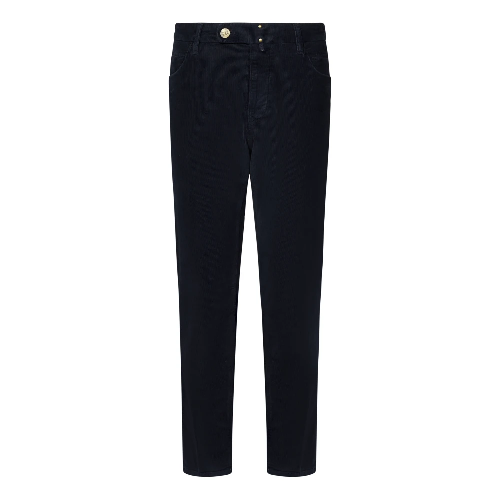 Incotex Blauwe Slim-Fit Katoen-Kasjmier Broek Blue Heren