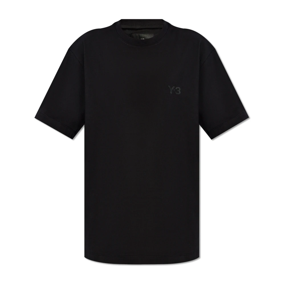 Y-3 Logo Print Katoenen T-Shirt Black