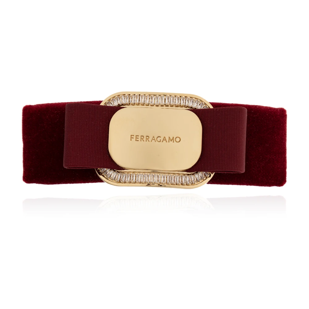 Salvatore Ferragamo Fluwelen haarspeld Red Dames