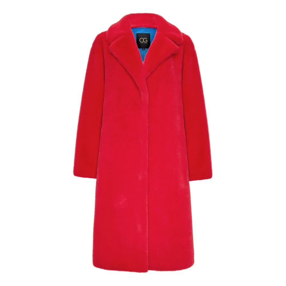 Cesare Gaspari Deluxe Lange Achterprint Jas Liefhebbers Rood Red Dames
