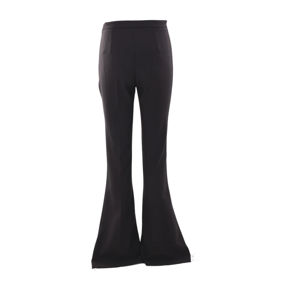 Elisabetta Franchi Hoge Taille Flare Broek Zwart Black Dames