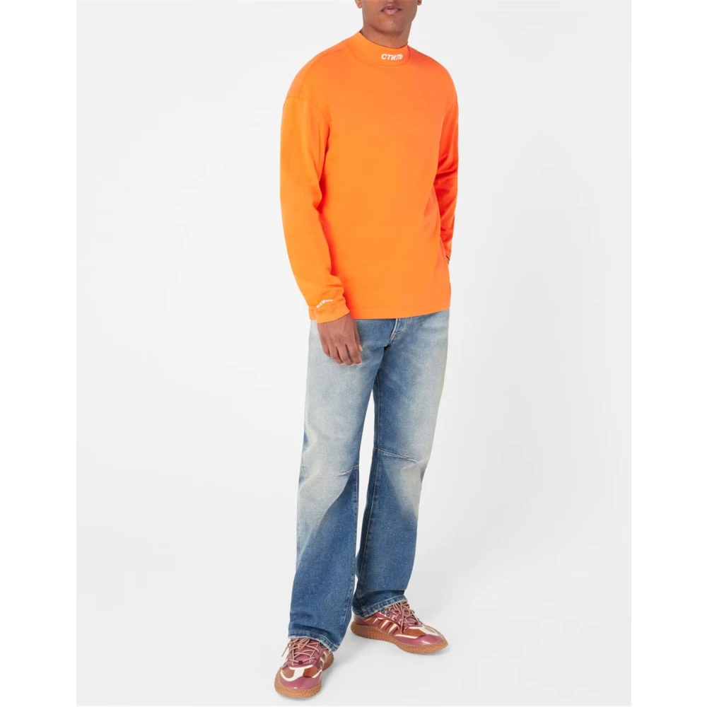 Heron Preston Logo Turtleneck Sweatshirt in Levendig Oranje Orange Heren
