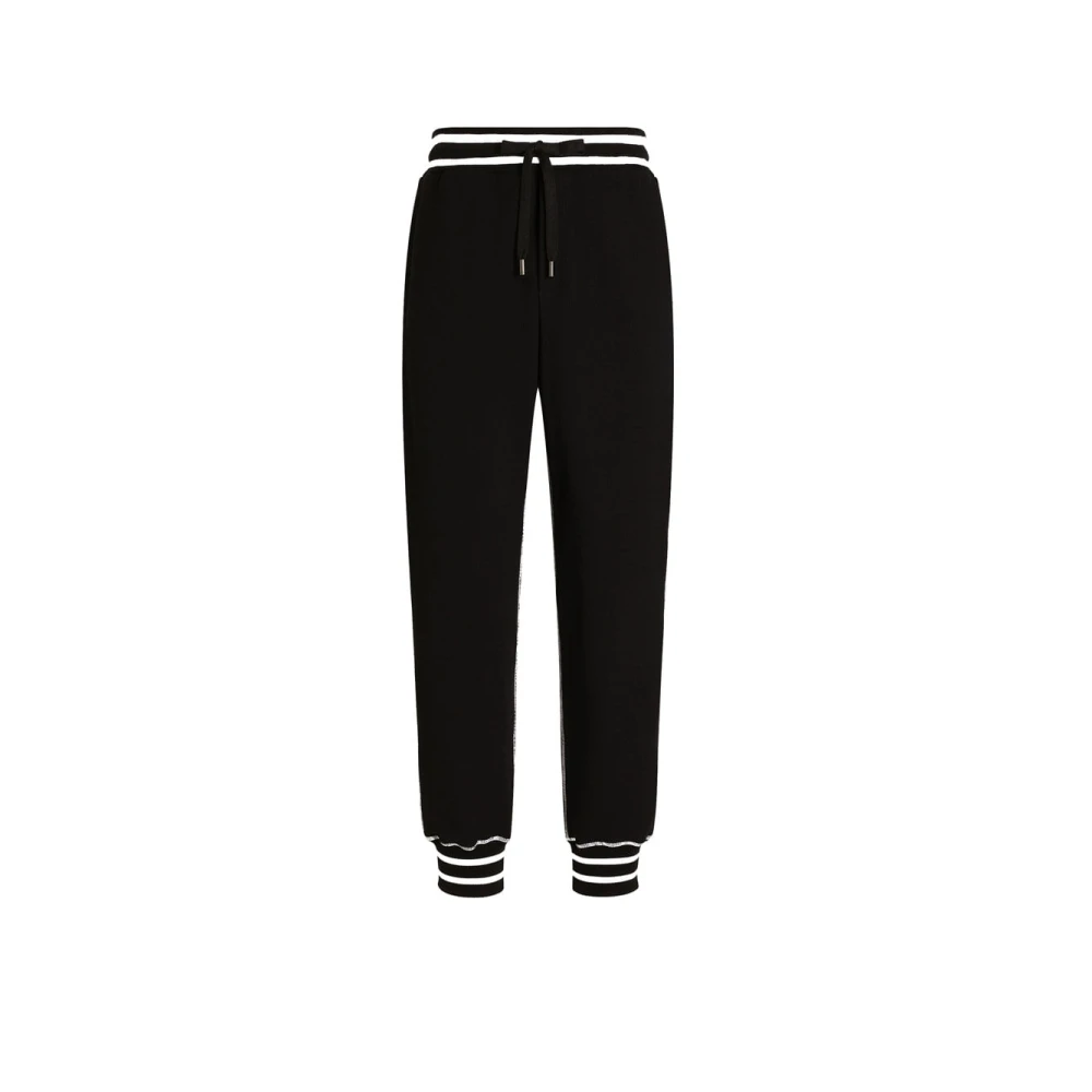 Dolce & Gabbana Hombre Negro - Techno Fleece Joggers - Trousers - M