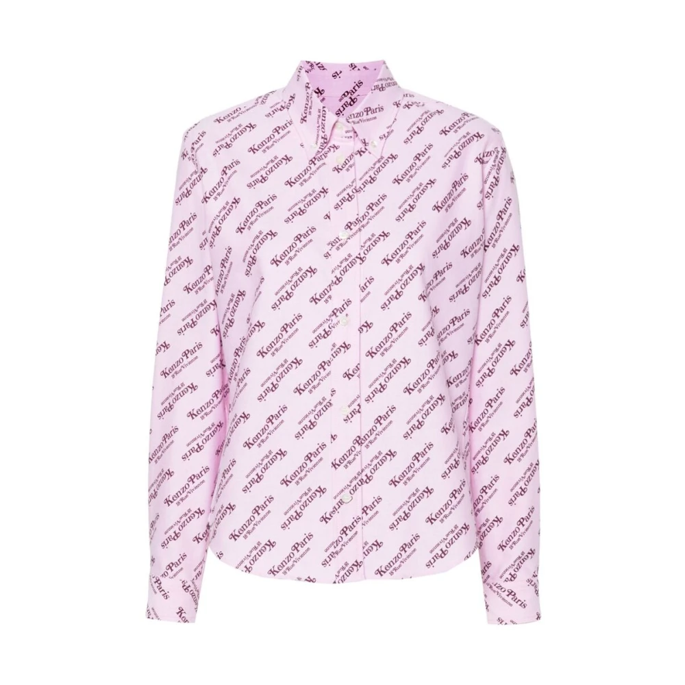 Kenzo Overhemd met Logo Print Pink Dames
