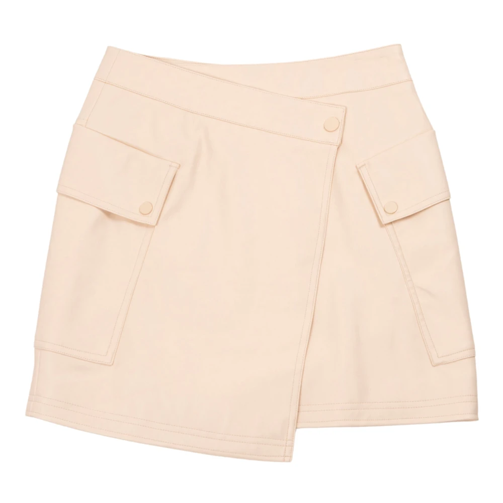 Essentiel Antwerp Beige Faux Leren Asymmetrische Minirok Beige Dames