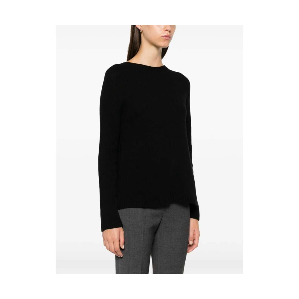 Max Mara Grijze Wol-Kasjmier Crew Neck Sweater Black Dames