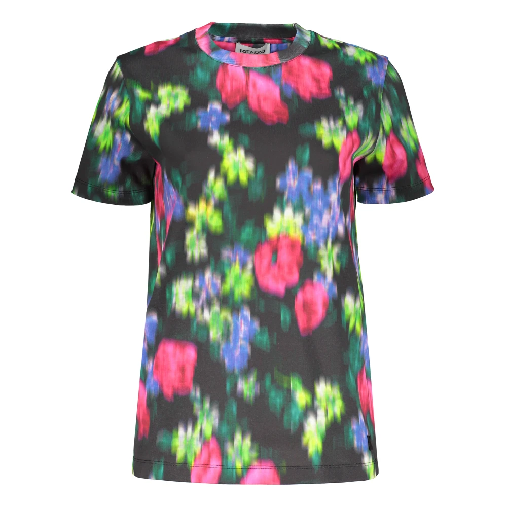 Kenzo Katoenen Logo T-shirt Geribbelde Halslijn Multicolor Dames