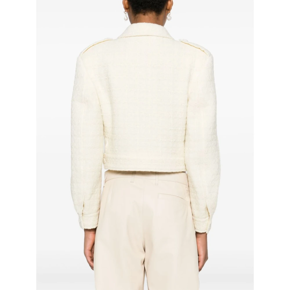 Givenchy Kort Naturel Jasje met Gouden Logo`s Beige Dames