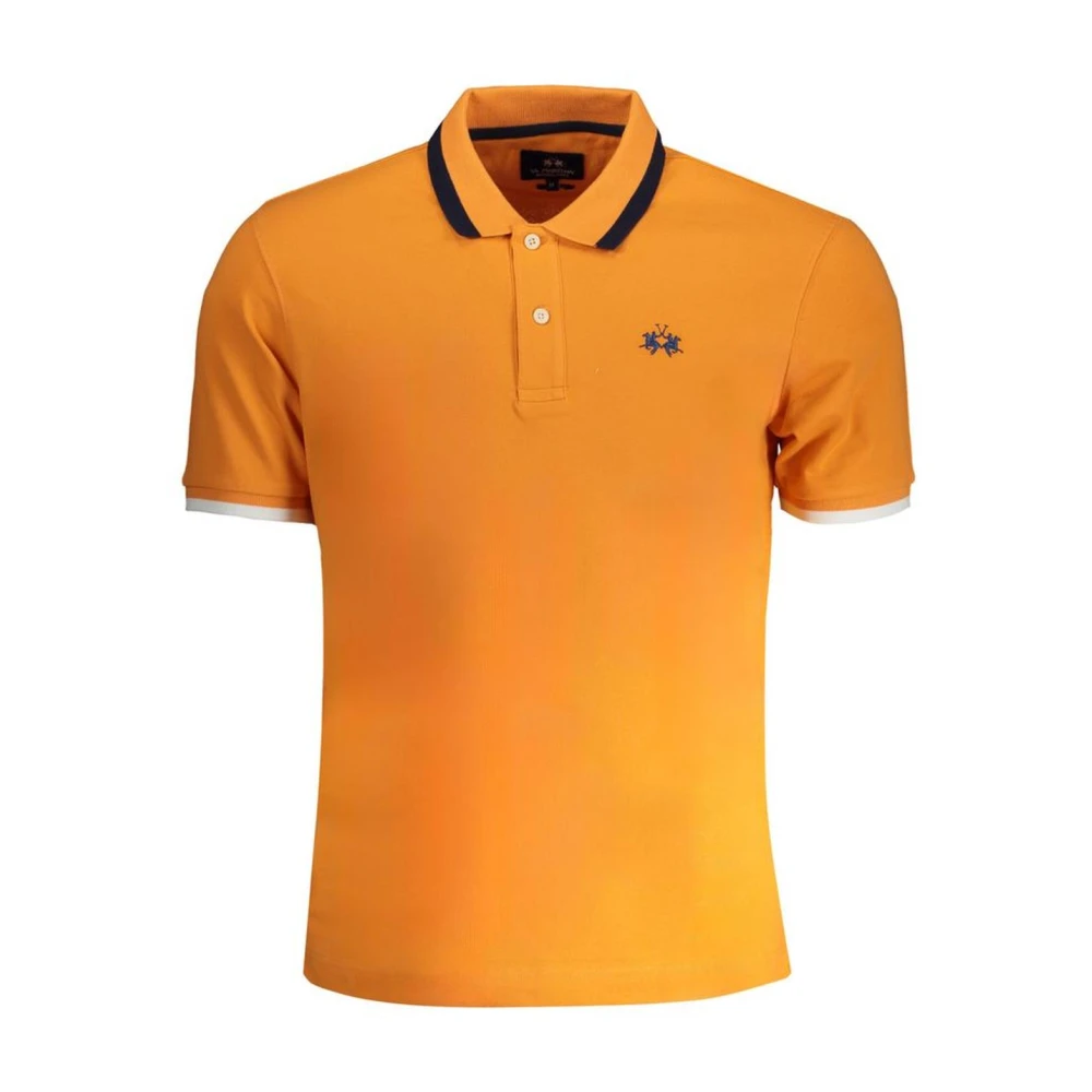 La Martina Men's Orange Polo Shirts, Xl, Slim Fit Polo Shirt With Contrast Details