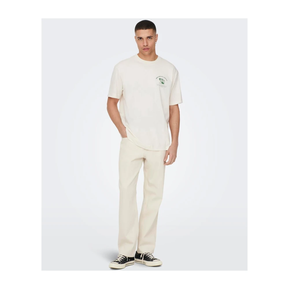 Only & Sons Herenbroek Rechte Pijp Beige Heren