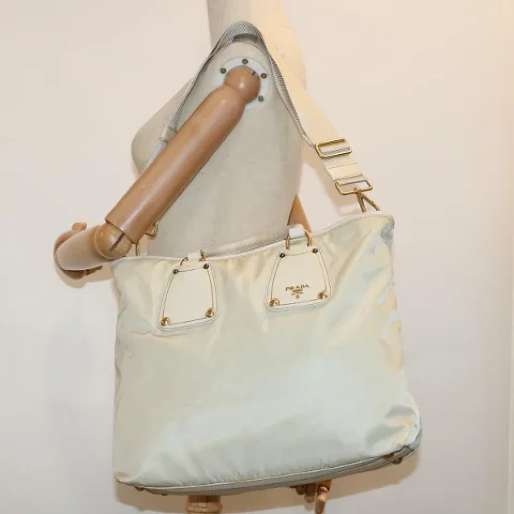 Prada Vintage Pre-owned Fabric prada-bags Beige Dames