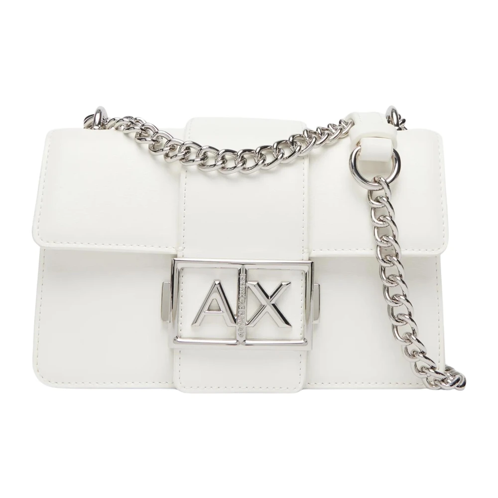 Armani Exchange Vrouw Wit Tassen Dames, One Size, Leer, Small Crossbody Schoudertas