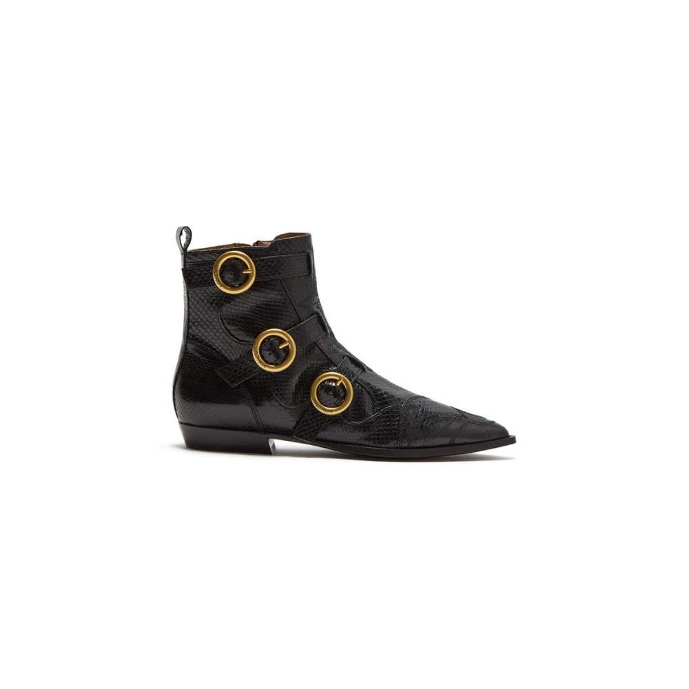 Maliparmi Vrouw Black,Yellow Exotic Stripes Enkellaars,Exotic Stripes Ankle Boot
