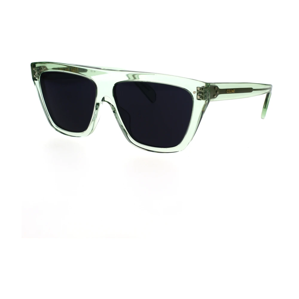 Celine Fyrkantiga solglasögon i grönt transparent med mörkgråa linser Green, Dam