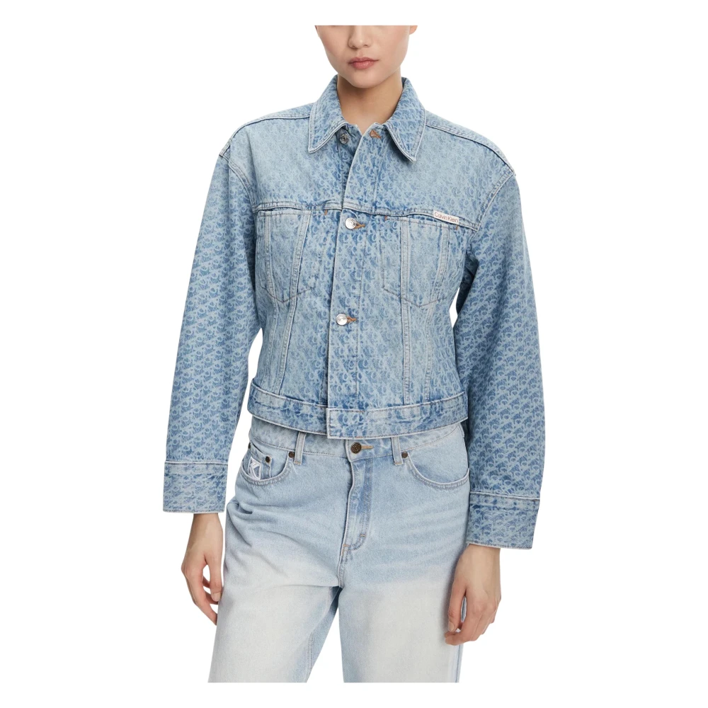 Calvin Klein Jeans Women's Blue Denim Jackets, Xs, Cinched Trucker Jacket