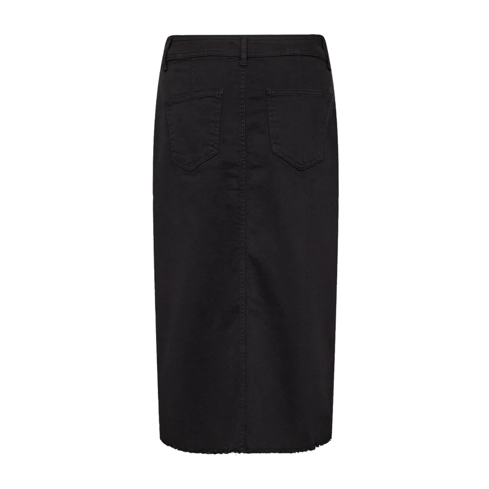 Soyaconcept Denim Rok met Split aan de Voorkant Black Dames