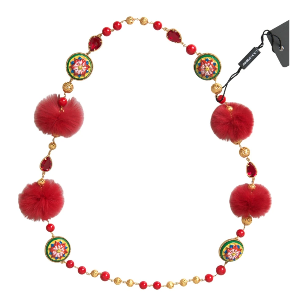 Dolce & Gabbana Damen Multicolor Beaded Chain Charm Necklace