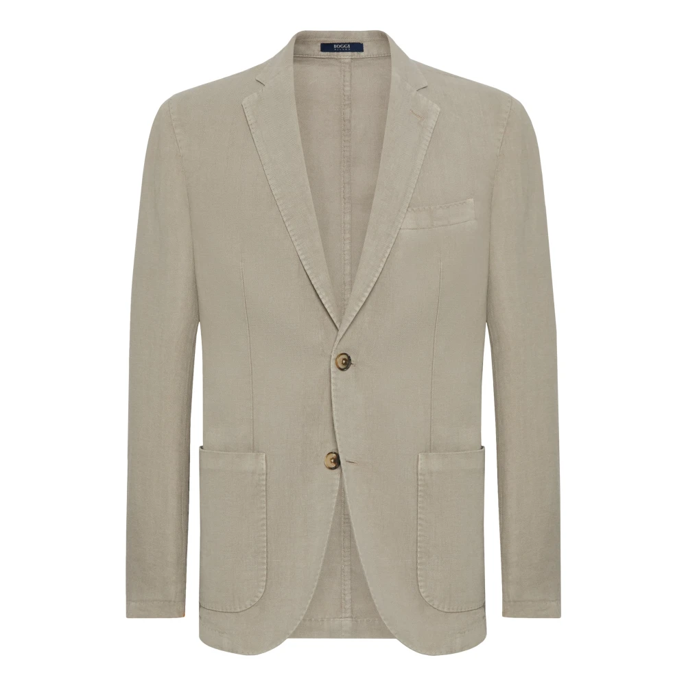 Boggi Milano Puur Linnen Jas Beige Heren