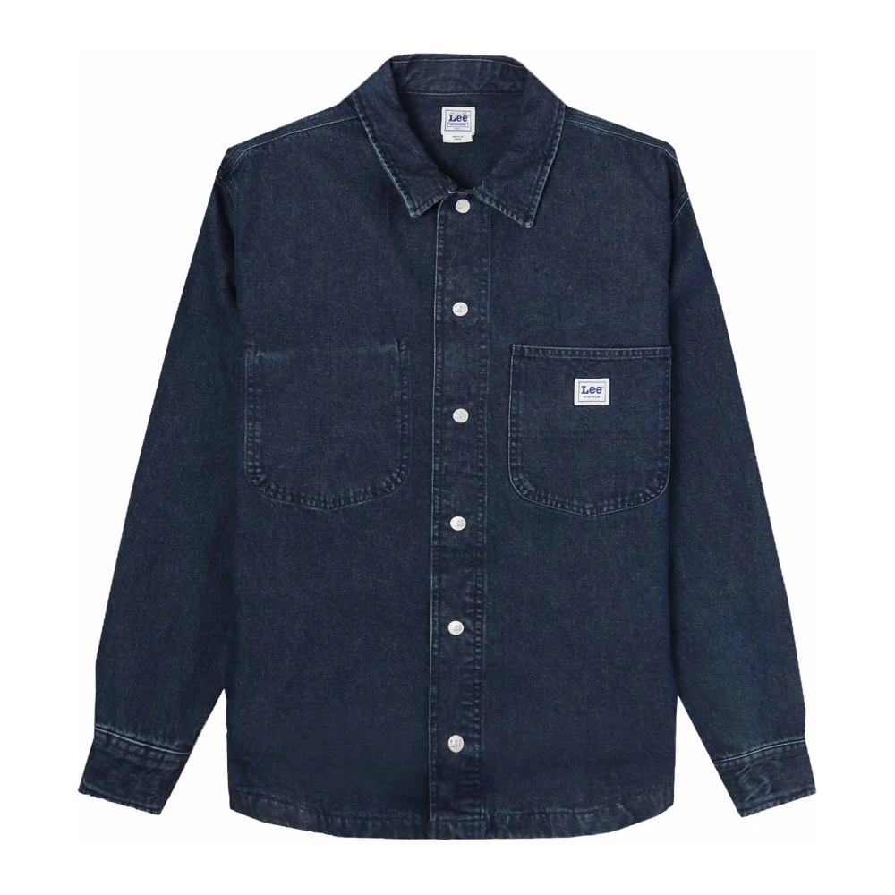 Lee Herr Overshirt Arbetskläder Mid Denim Blue, Herr