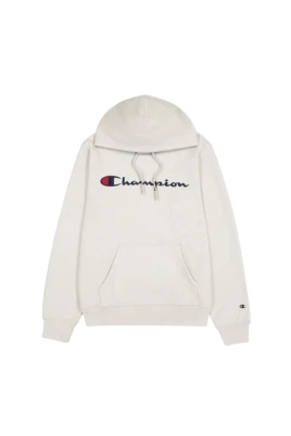Beige huvtröja med broderad logotyp