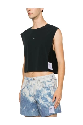 Cropped ärmellös T-shirt