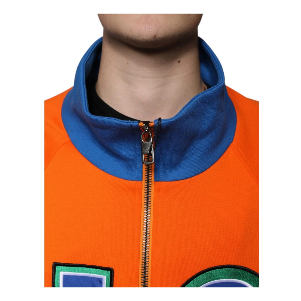 Dolce & Gabbana Bomberjack met Logo Details Oranje Blauw Orange Heren