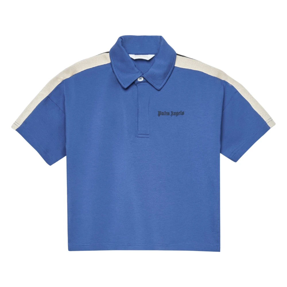 Palm Angels Boys Blue Track Polo Shirt - Kids Short Sleeve T-Shirts - 4 Y - Kids