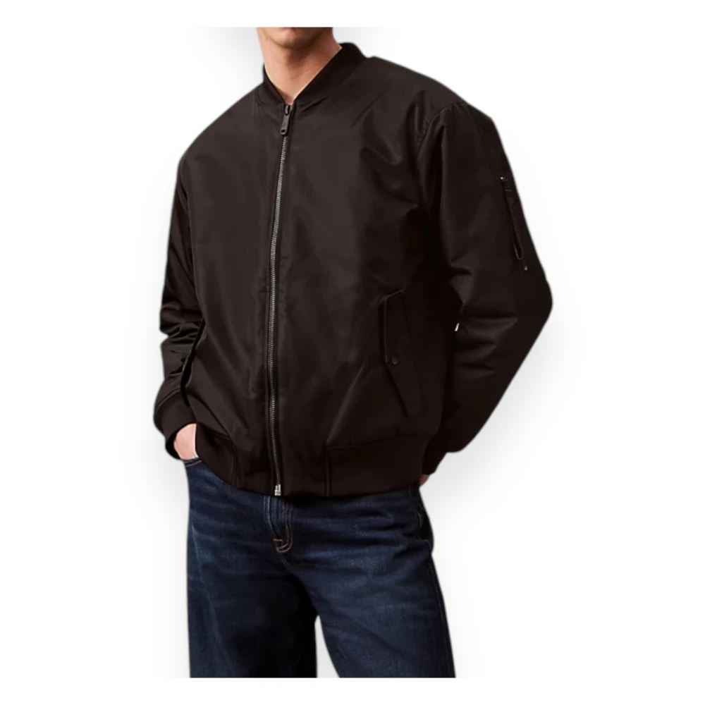 Calvin Klein Gewatteerde Nylon Hero Bomber Jas Black Heren