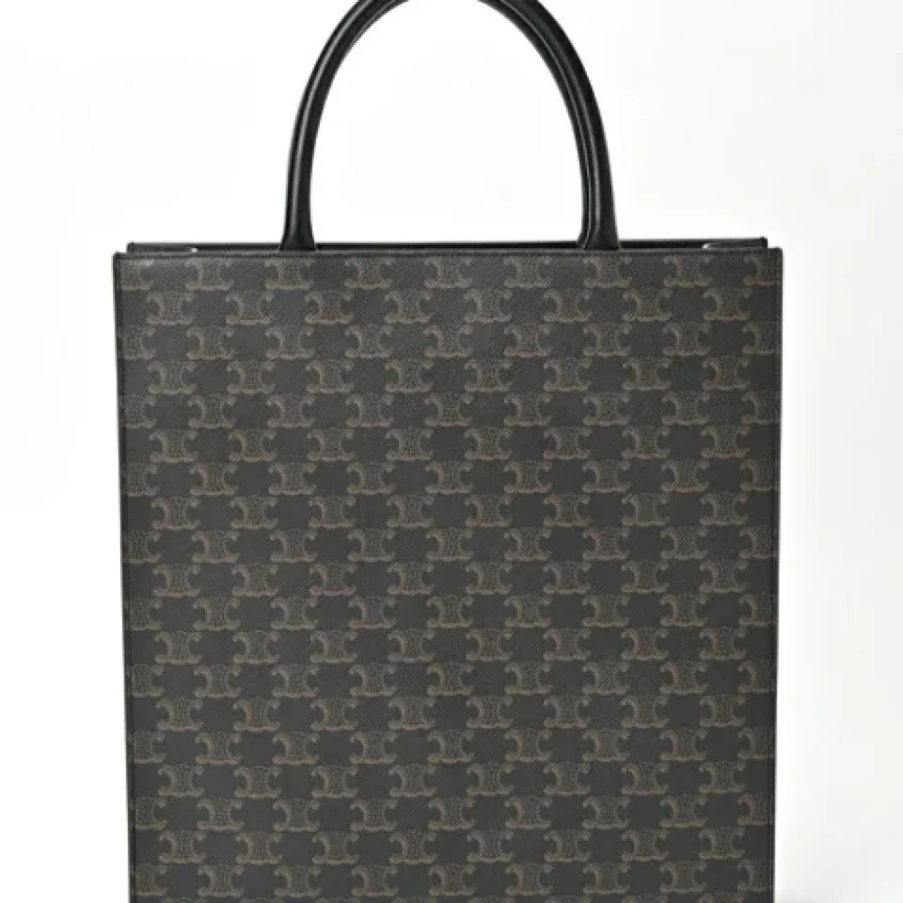 Celine Vintage Pre-owned Leather celine-bags Gray Dames