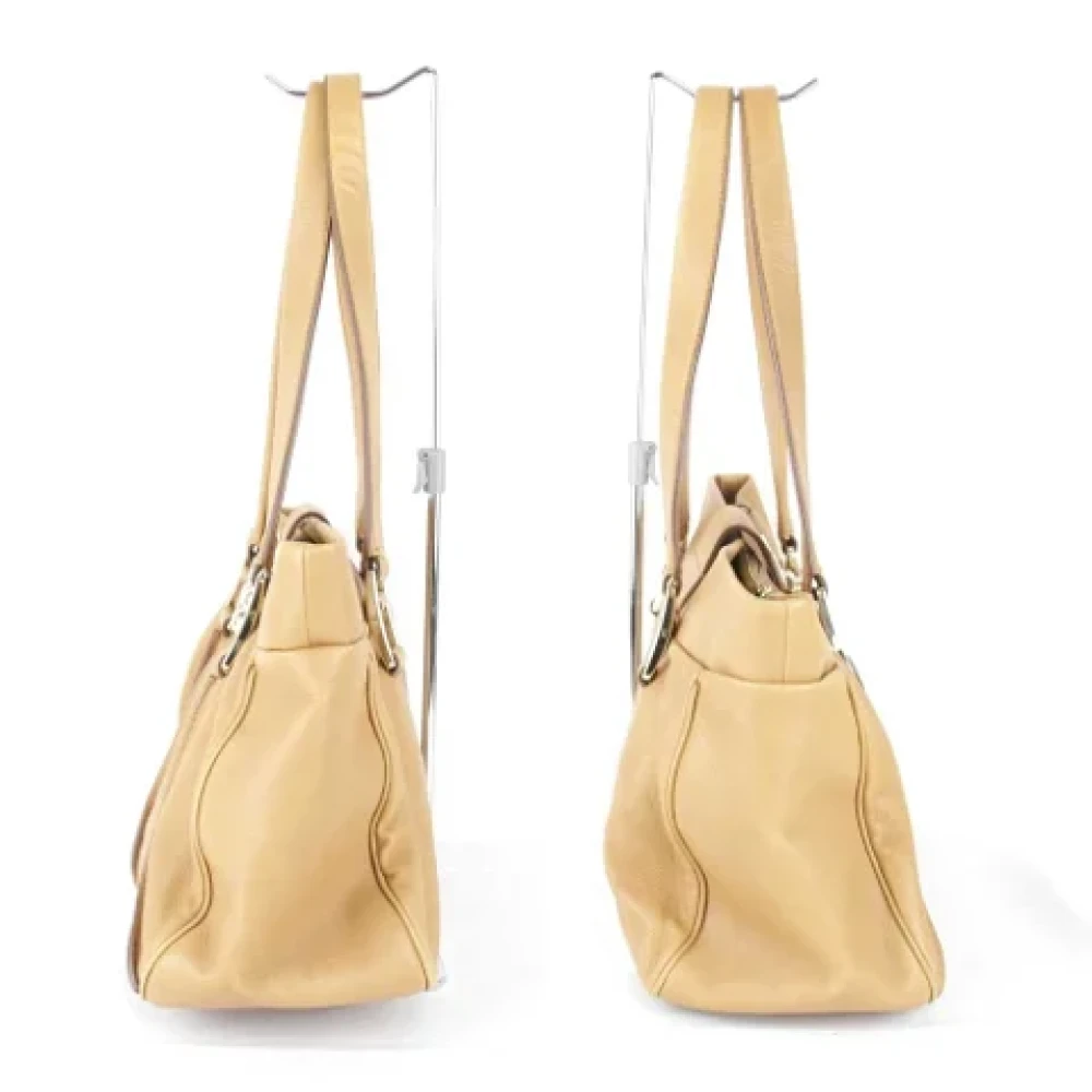 Celine Vintage Pre-owned Leather shoulder-bags Beige Dames