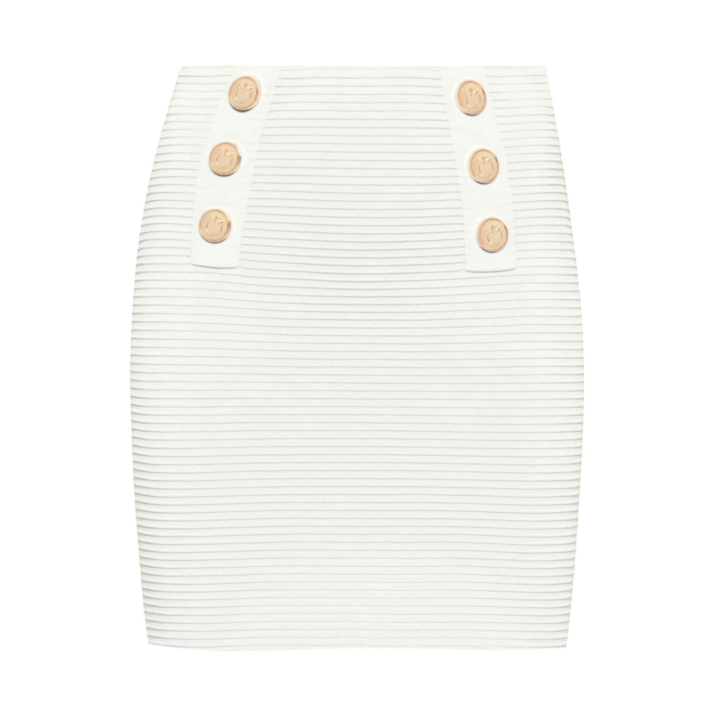 Pinko Jacquard Gebreide Rok met Zijknopen White Dames