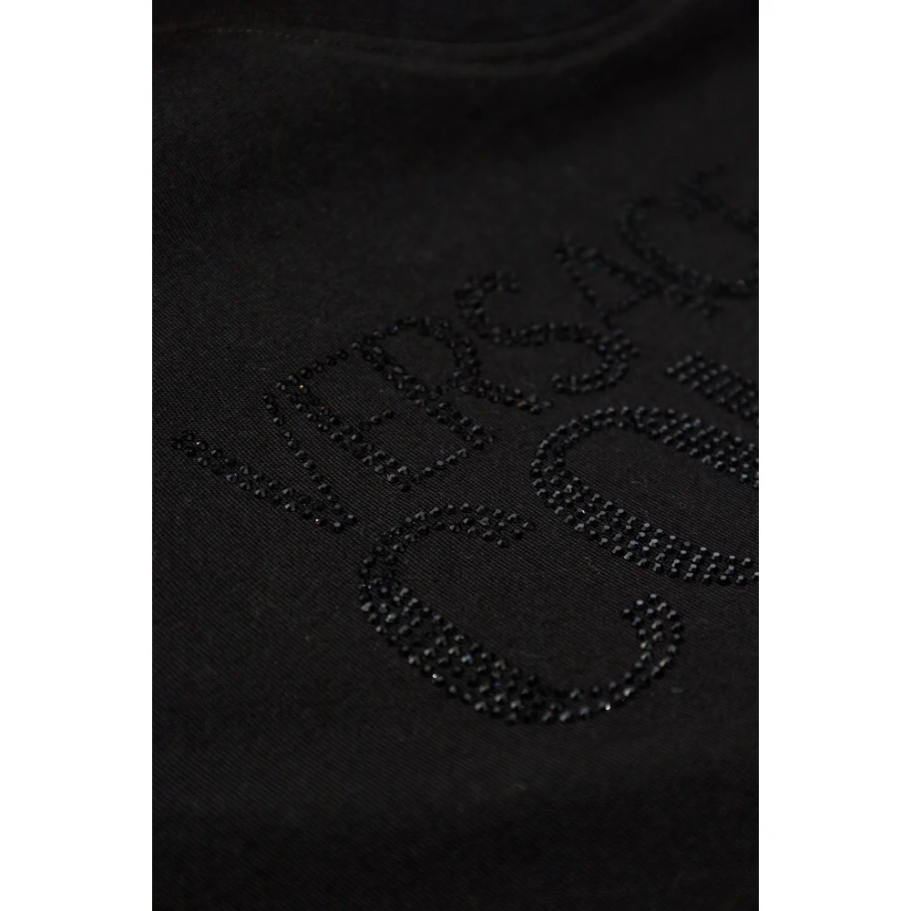 Versace Jeans Couture T-shirt met glinsterende applicaties Black Dames