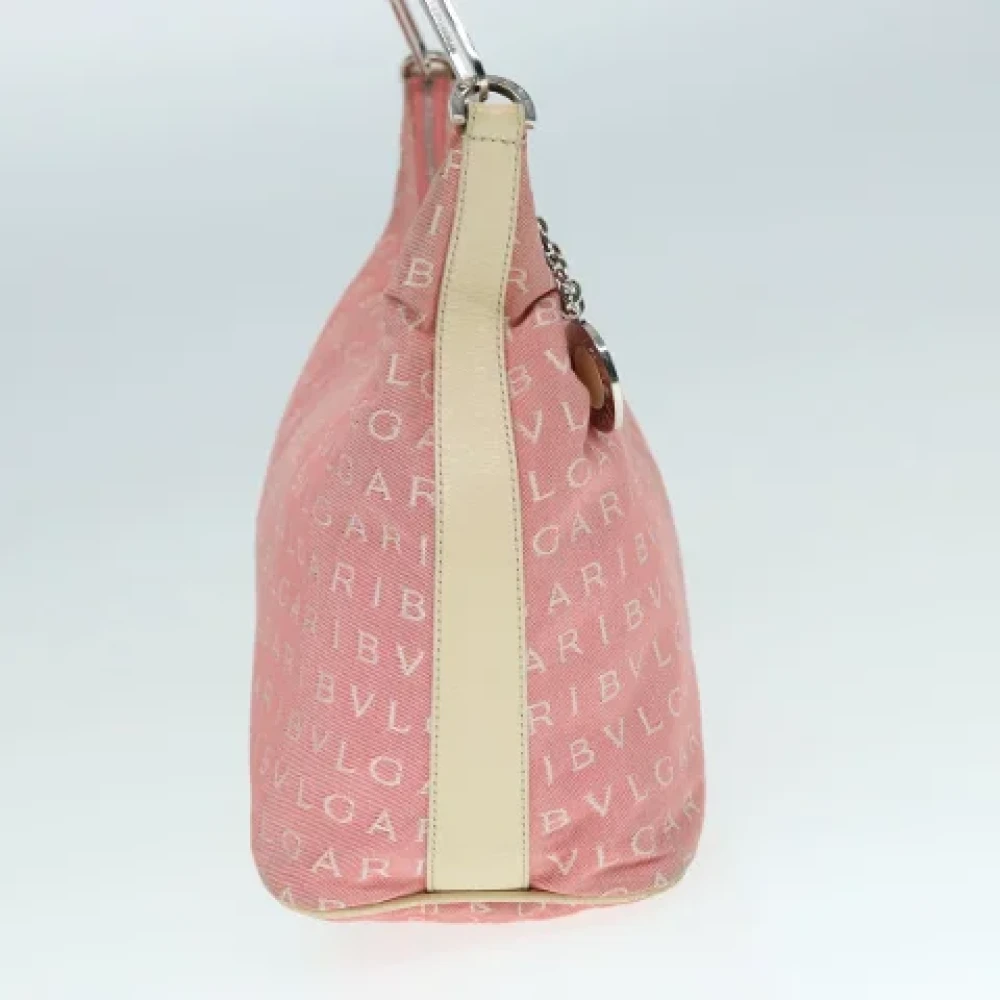 Bvlgari Vintage Pre-owned Canvas shoulder-bags Pink Dames