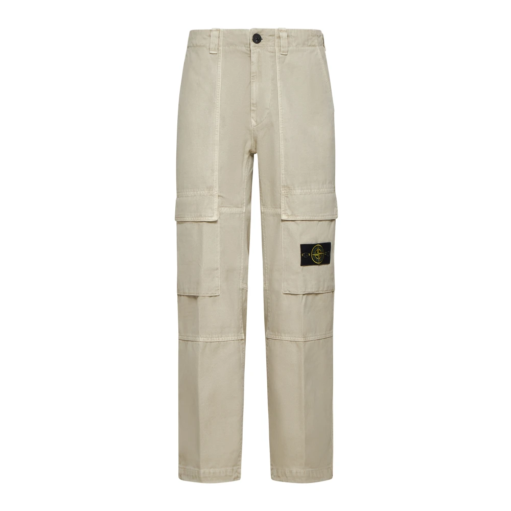 Stone Island Beige Cargo Broek Aw24 Beige Heren