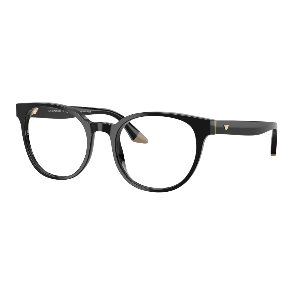 Emporio Armani Unisex Black Glasses, 52 Mm, Round Sunglasses